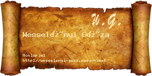 Wesselényi Géza névjegykártya
